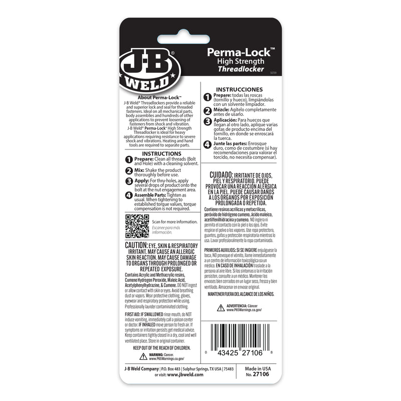 FIXADOR DE ROSCAS PERMA-LOCK ROJO 6 ML