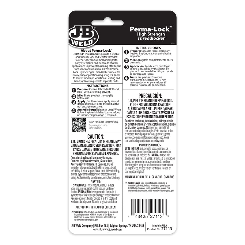 FIXADOR DE ROSCAS PERMA-LOCK ROJO 13 ML