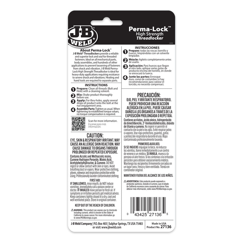 FIXADOR DE ROSCAS PERMA-LOCK ROJO 36 ML
