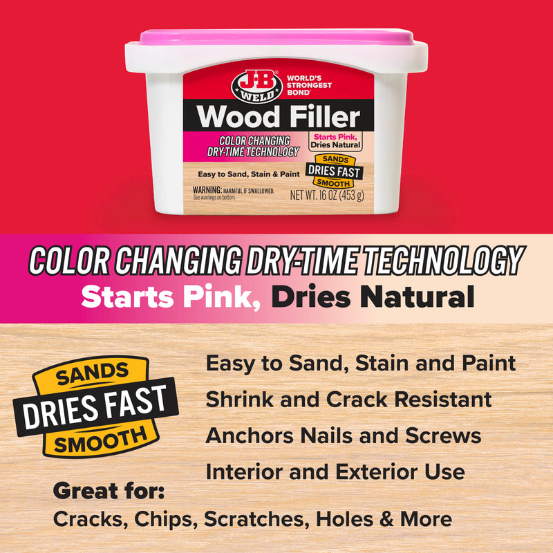MASILLA PARA MADERA DE 16 OZ - DE ROSADO A NATURAL - UNIDAD
