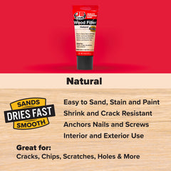 6 OZ SQUEEZE TUBE - WOOD FILLER - NATURAL - SRP - EACH