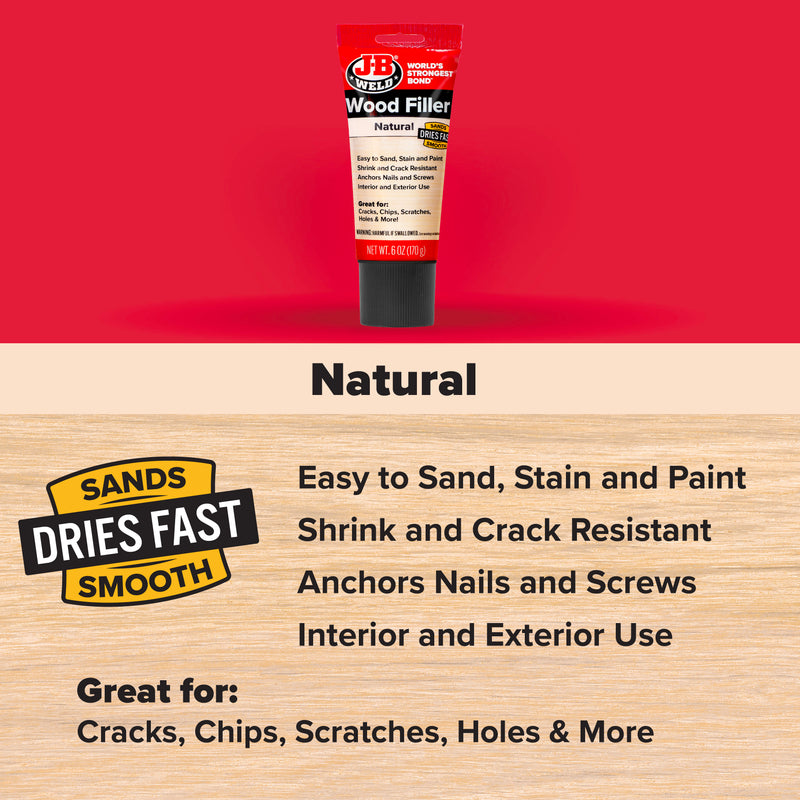 6 OZ SQUEEZE TUBE - WOOD FILLER - NATURAL - SRP - EACH