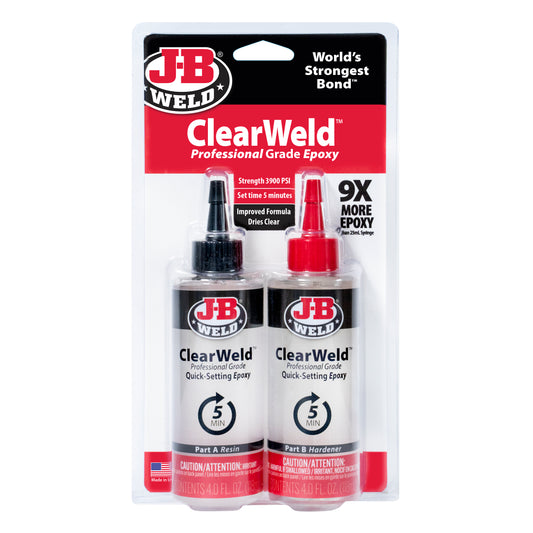 J-B Weld Pro Size ClearWeld 5 Minute Set Epoxy