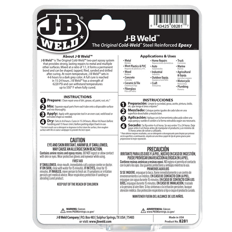 J-B WELD, FORMATO PROFESIONAL, 10 OZ