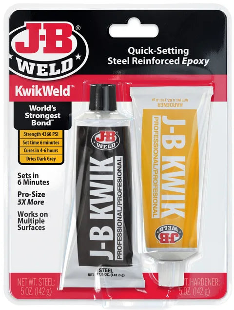 J-B Weld KwikWeld Pro Size Twin Tubes quick-setting epoxy