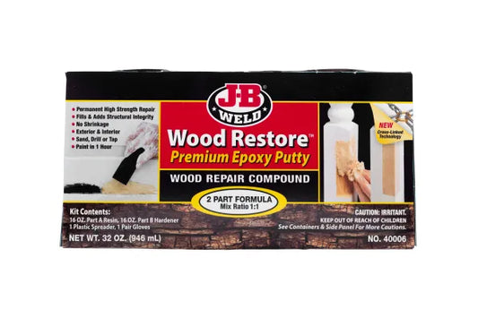 J-B Weld 40007 Wood Restore Premium Epoxy Putty Kit - 64 oz.